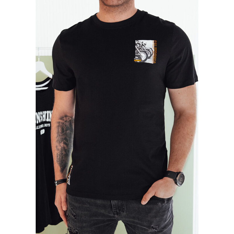 BASIC Čierne tričko s drobnou potlačou RX5482 50073310