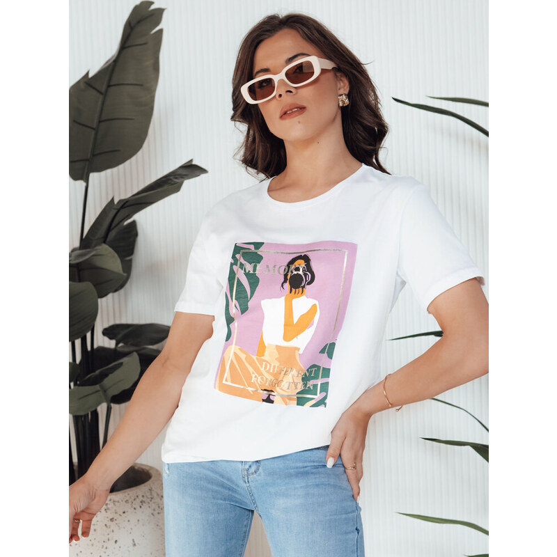 BASIC Biele tričko s potlačou MEMORY RY2627 52672764