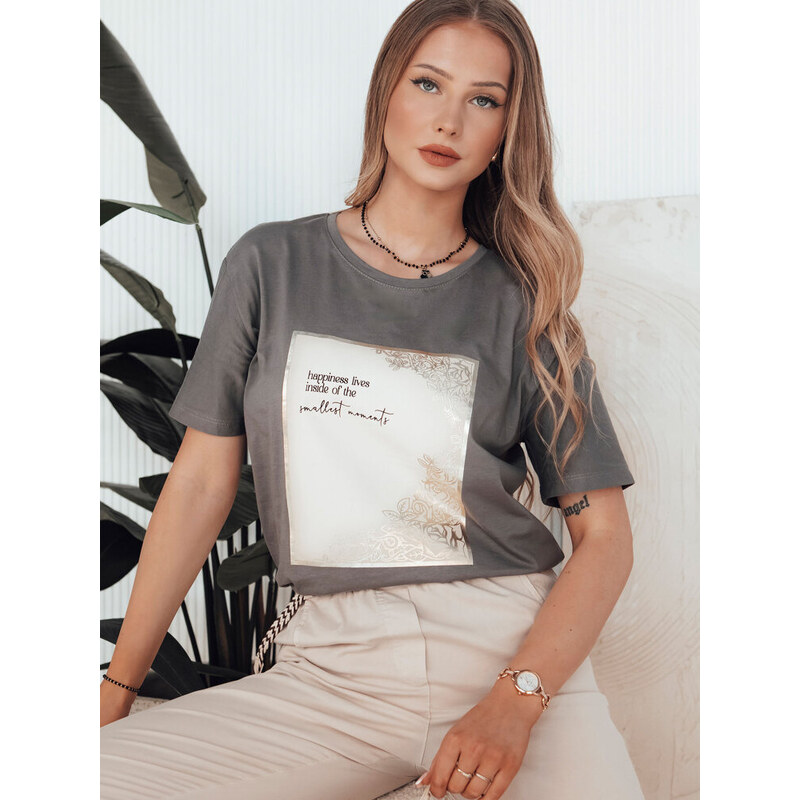 BASIC Tmavosivé tričko s potlačou CHANTE RY2585 52672779