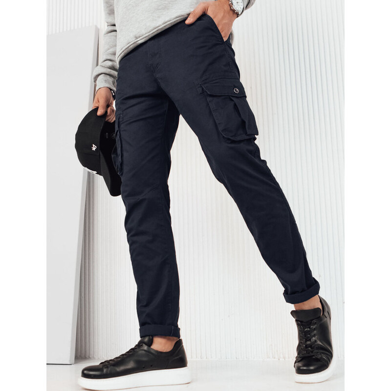 BASIC Tmavomodré cargo nohavice UX4256 53883034