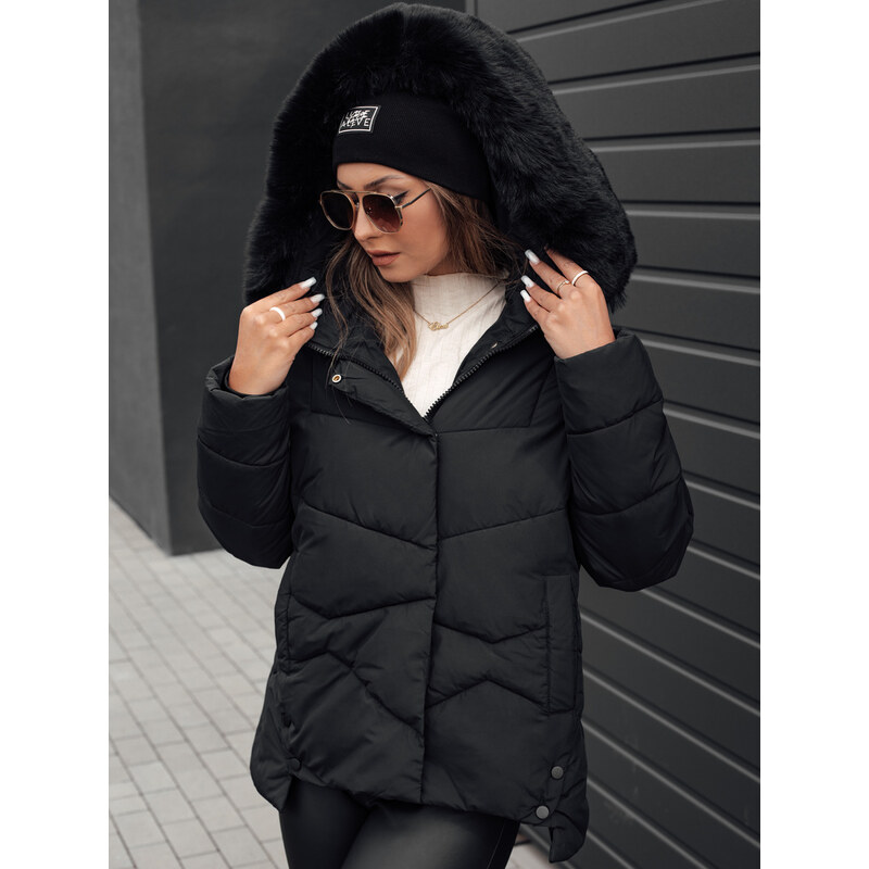 BASIC Dámska zimná čierna prešívaná bunda FIXMIX TY4672 58221082