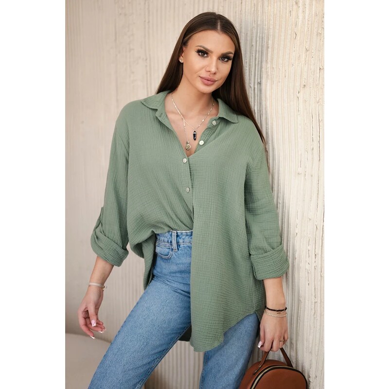 Bavlnená mušelínová košeľa Dixie oversize 62593888