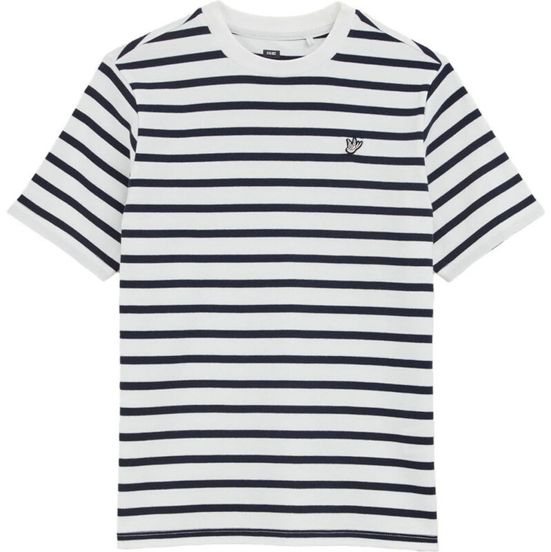 WE Fashion Tričko tmavomodrá / biela 62269998