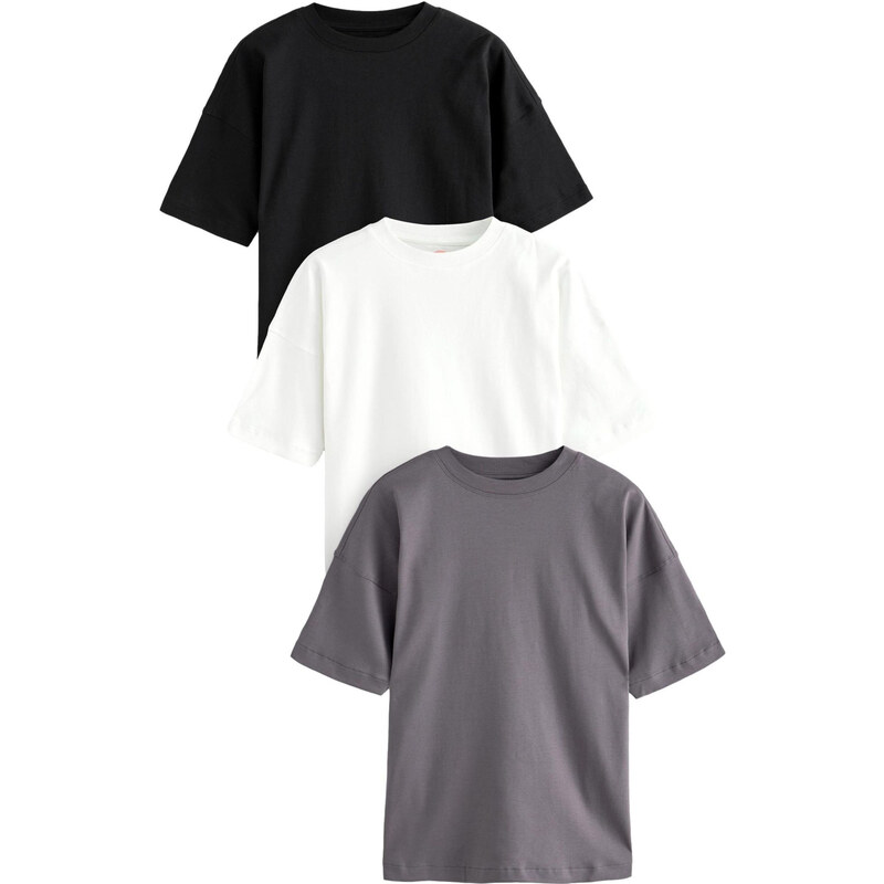 Next Tričko tmavosivá / čierna / biela 65676820