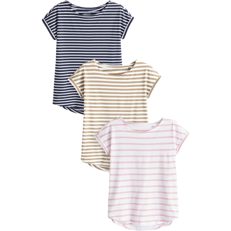 Next Tričko námornícka modrá / brokátová / staroružová / biela 62250879