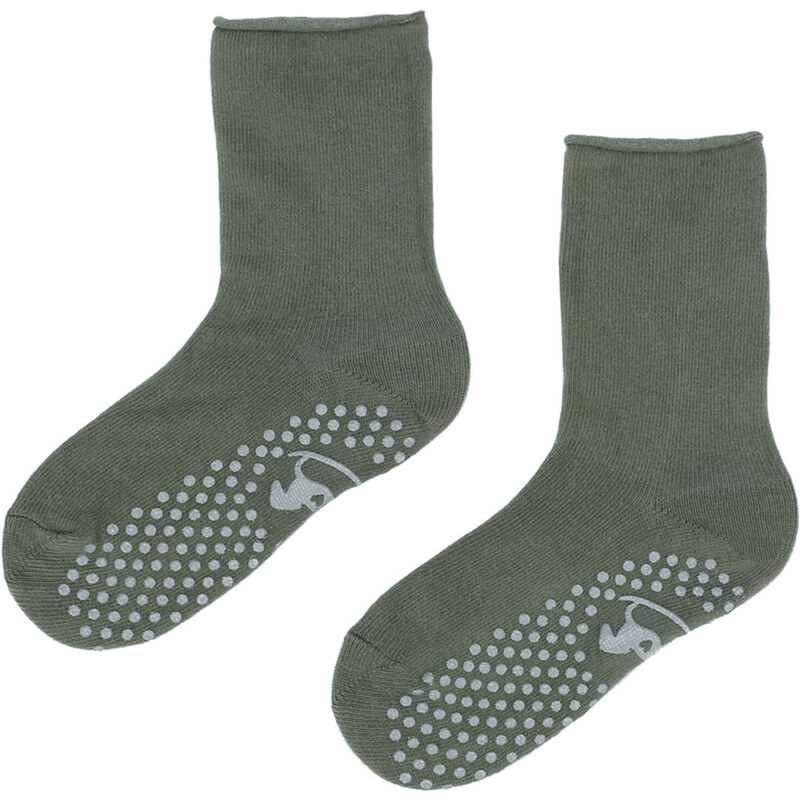 Detské bavlněné protišmykové ponožky Emel SBA 100-17 - Zelená 62353459