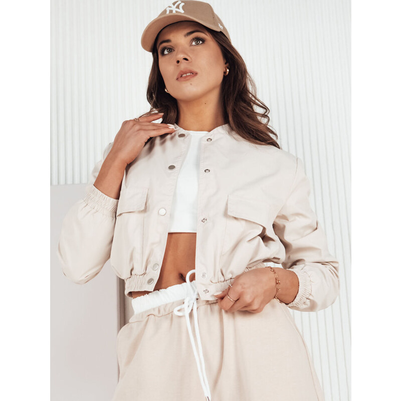 BASIC Svetlobéžová prechodná crop bunda KADYS TY4188 49386132