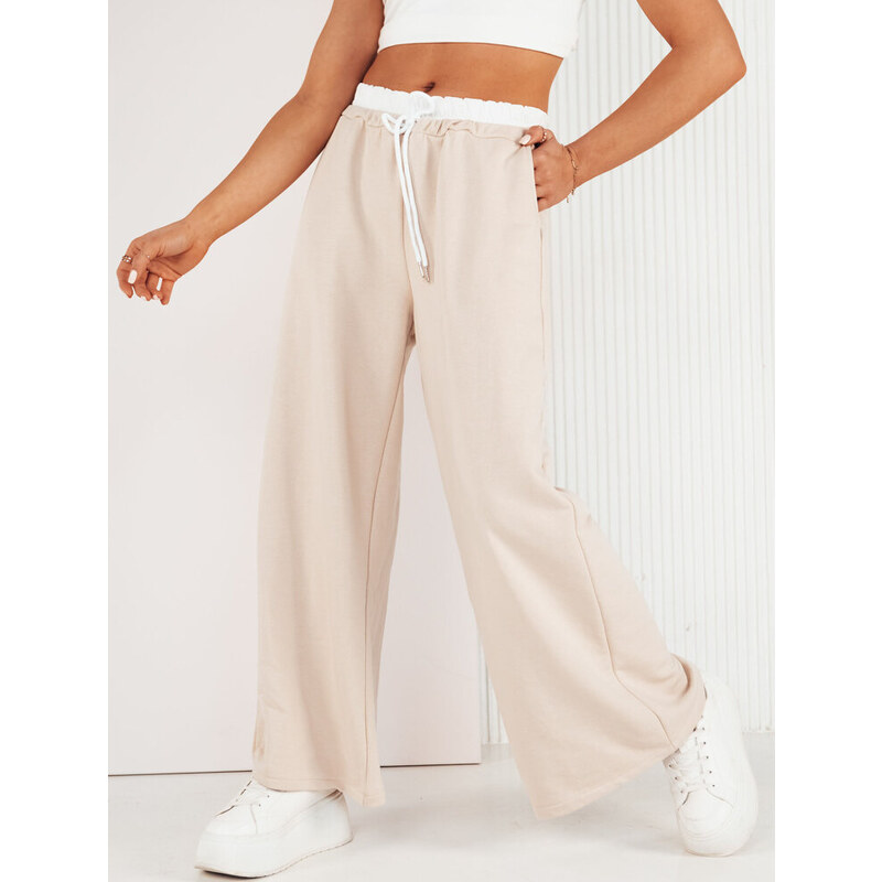 BASIC Béžové široké nohavice VERES UY1956 49401394