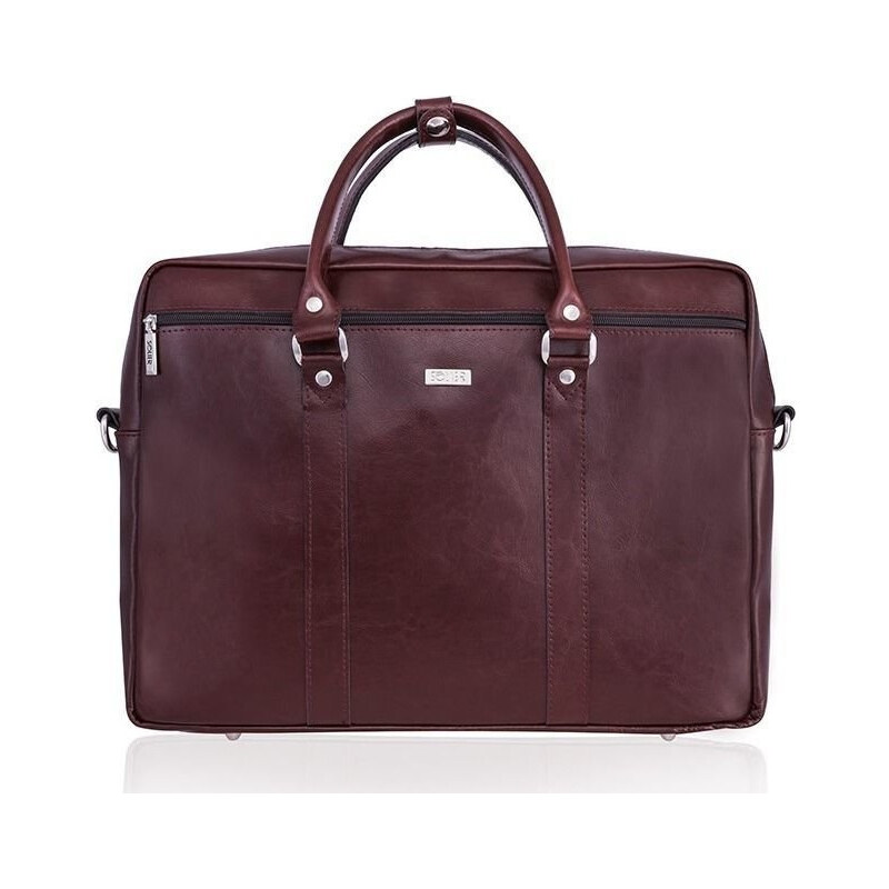 Pánska kožená bordová taška SOLIER (SL03 BROWN-MAROON) 784456