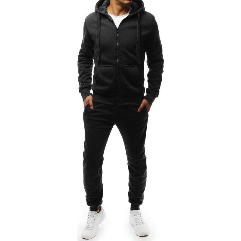 BASIC Čierna pánska tepláková súprava na zips AX0380 23713590