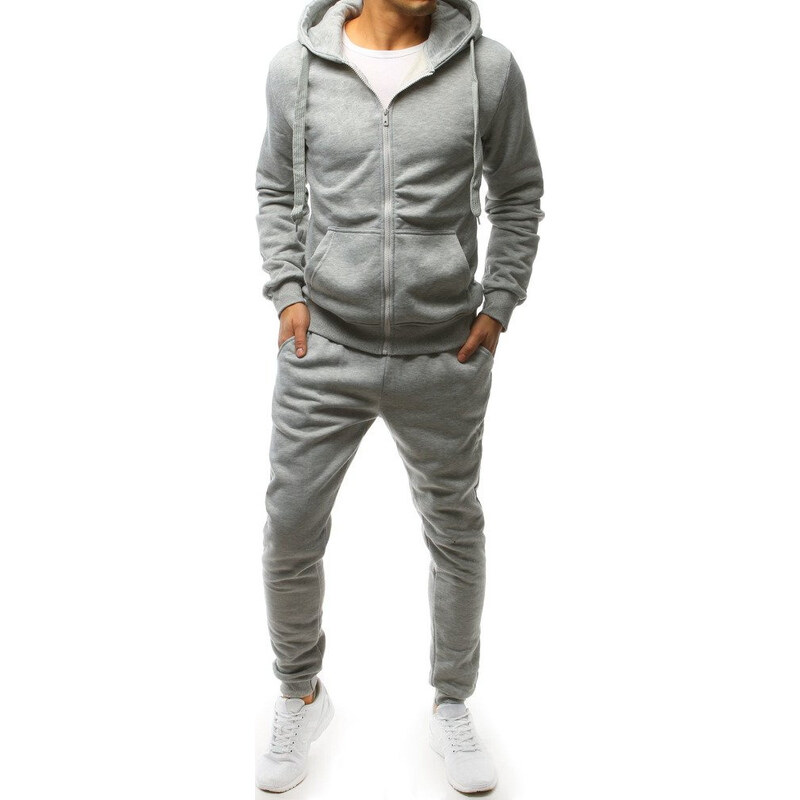 BASIC Svetlosivá pánska tepláková súprava na zips AX0381 24550760