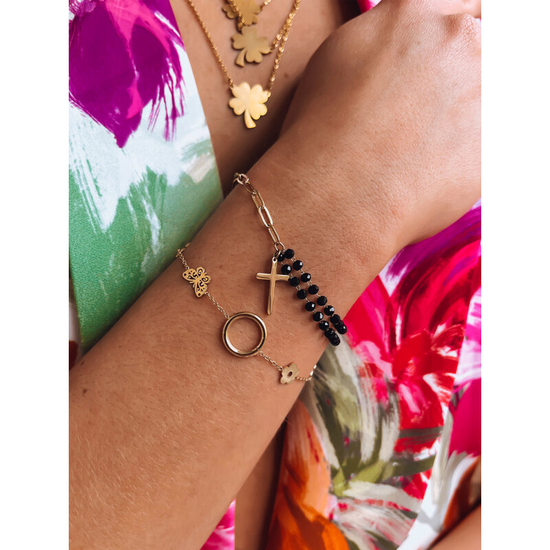 BASIC Zlatý náramok s kvetinovými prvkami MARIPOSA LY0096 43936008