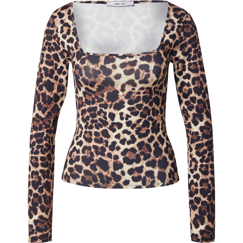 ABOUT YOU Tričko Penny béžová / hnedá / čierna 63155912