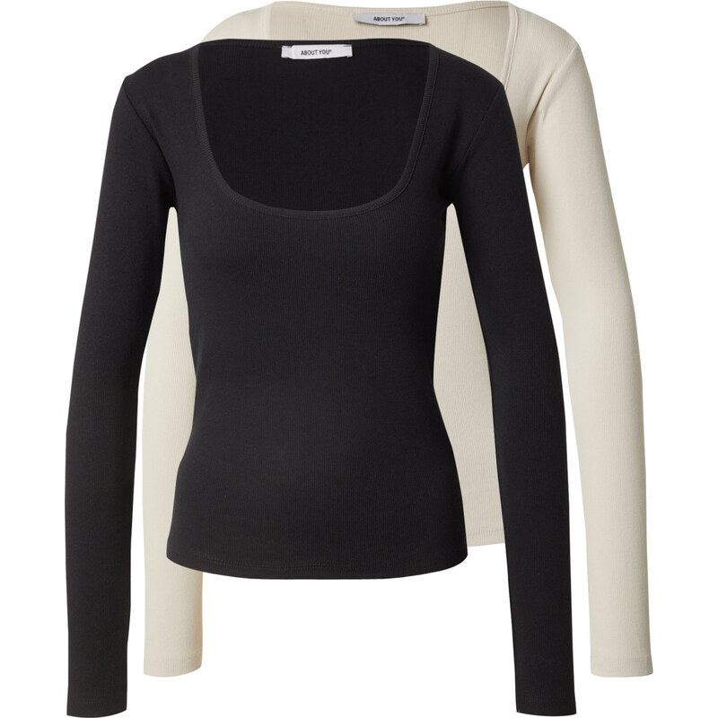 ABOUT YOU Tričko Liane béžová / čierna 63158796