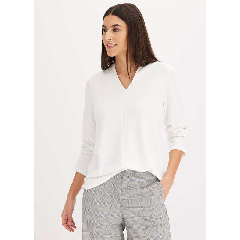 bonprix Tričko s dlhým rukávom, farba biela 62252377