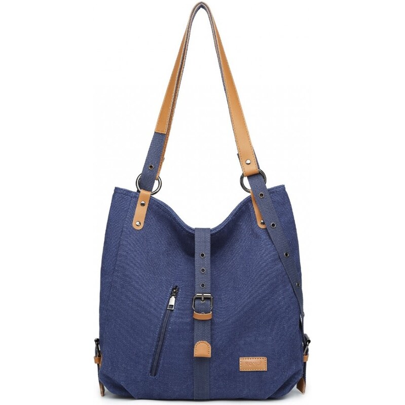 KONO Kabelka nositeľná ako batoh, veľká, látková, modrá 62256117