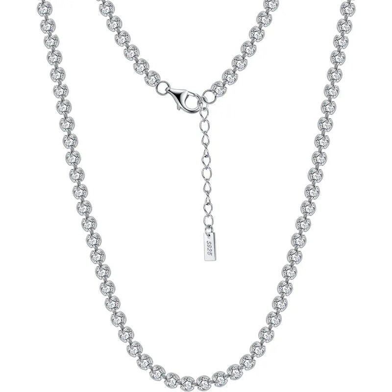 MAJYA Strieborná tenisová retiazka ERLENE 55+5 cm | šírka 2,5 mm 11527 64582656