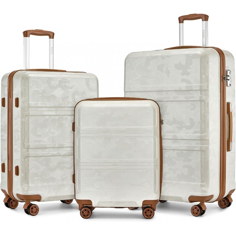 KONO Set cestovných kufrov Ariel s kamuflážou, béžový 62256335