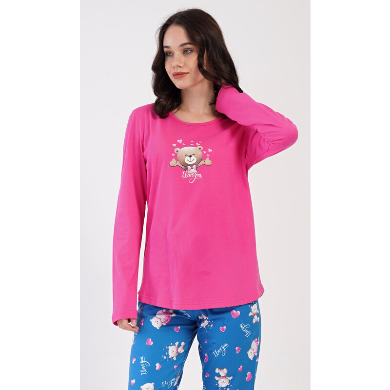 Vienetta Dámske dlhé pyžamo Bear I love you 62256712