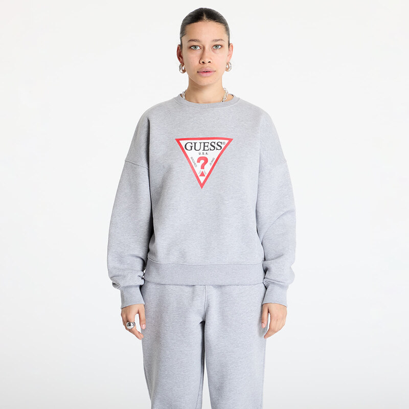 Mikina Guess JEANS Cn Os Iconic Triangle Sweat Gj Medium Grey Heath M 62260159