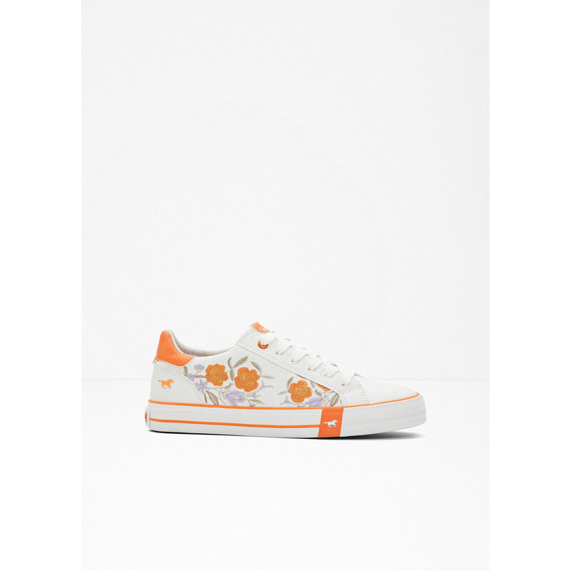 bonprix Tenisky Mustang s výšivkou, farba biela 62261413