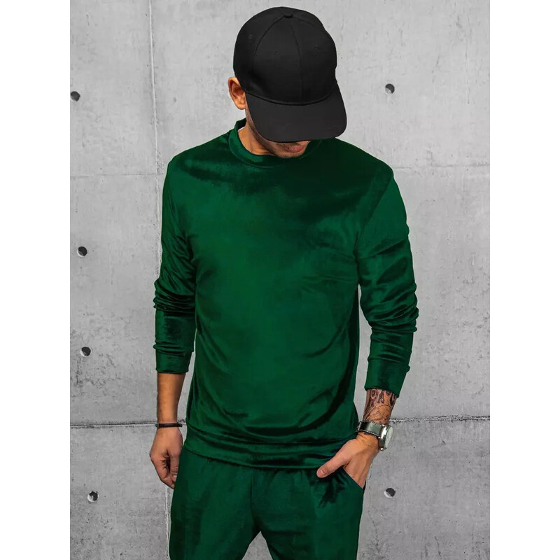 Zelená velúrová basic mikina BX5532 37146245