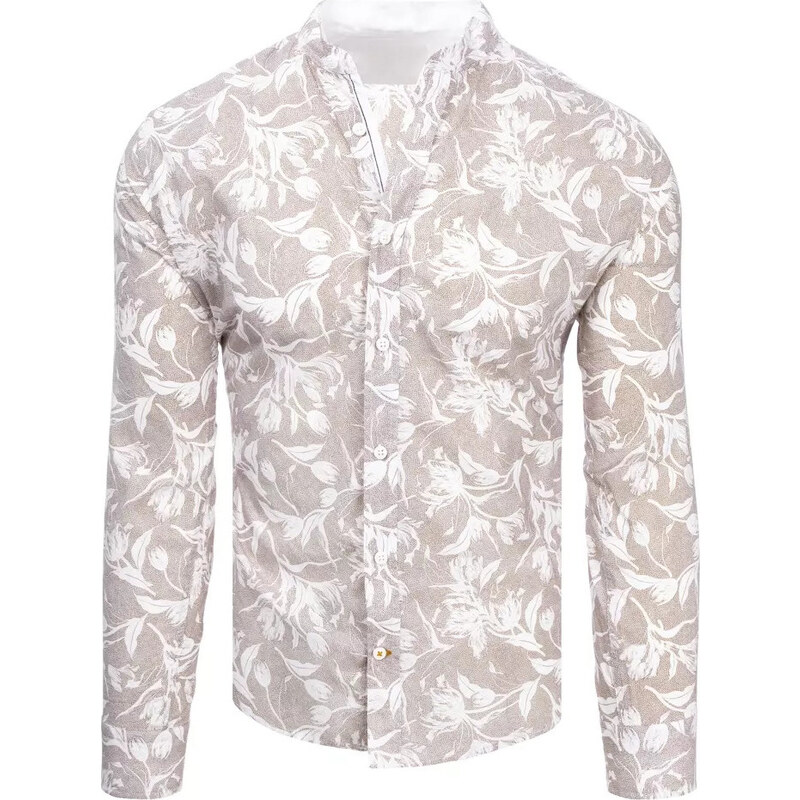 BASIC Svetlohnedá vzorovaná košeľa DX2257 39242575