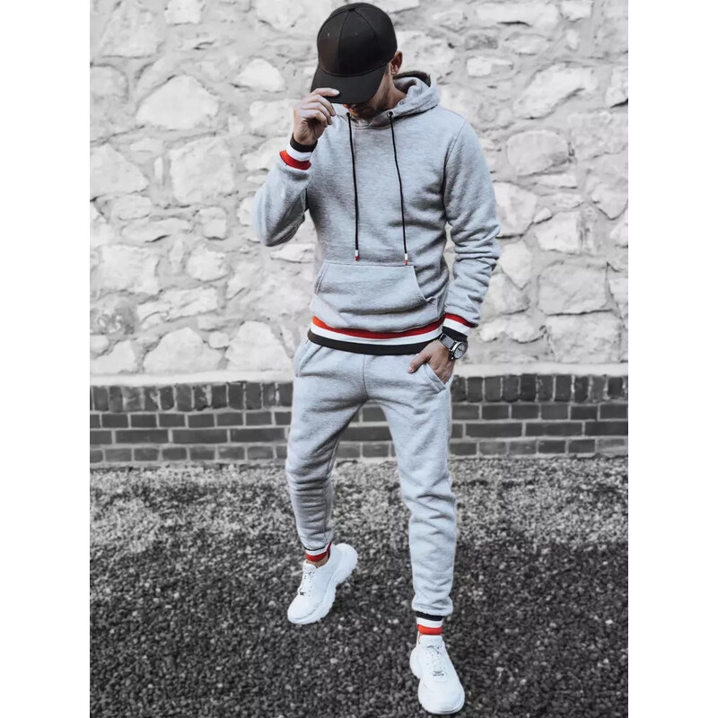 BASIC Svetlosivá pánska tepláková súprava AX0663 39627205