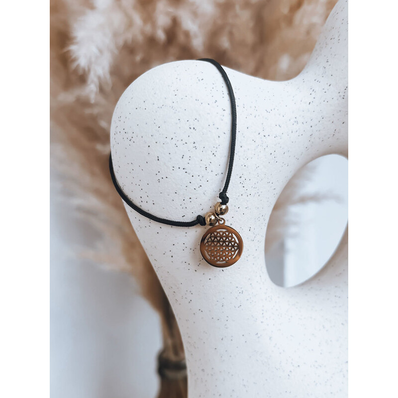 BASIC Čierny náramok LANZAROTE s mandalou LY0054 42769688