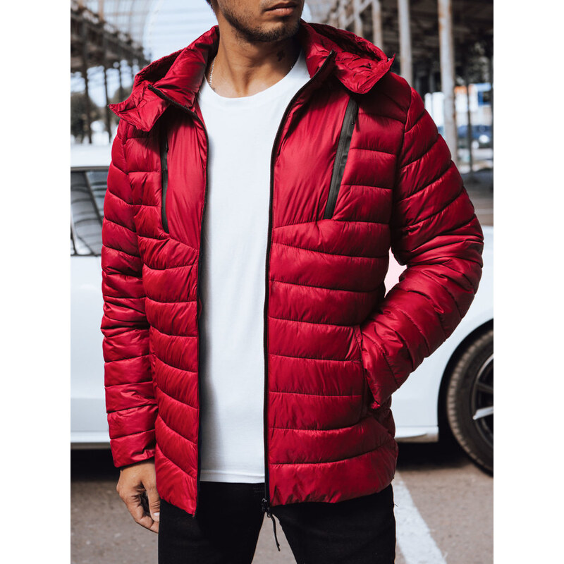 BASIC Červená prešívaná bunda s kapucňou TX4447 45958451