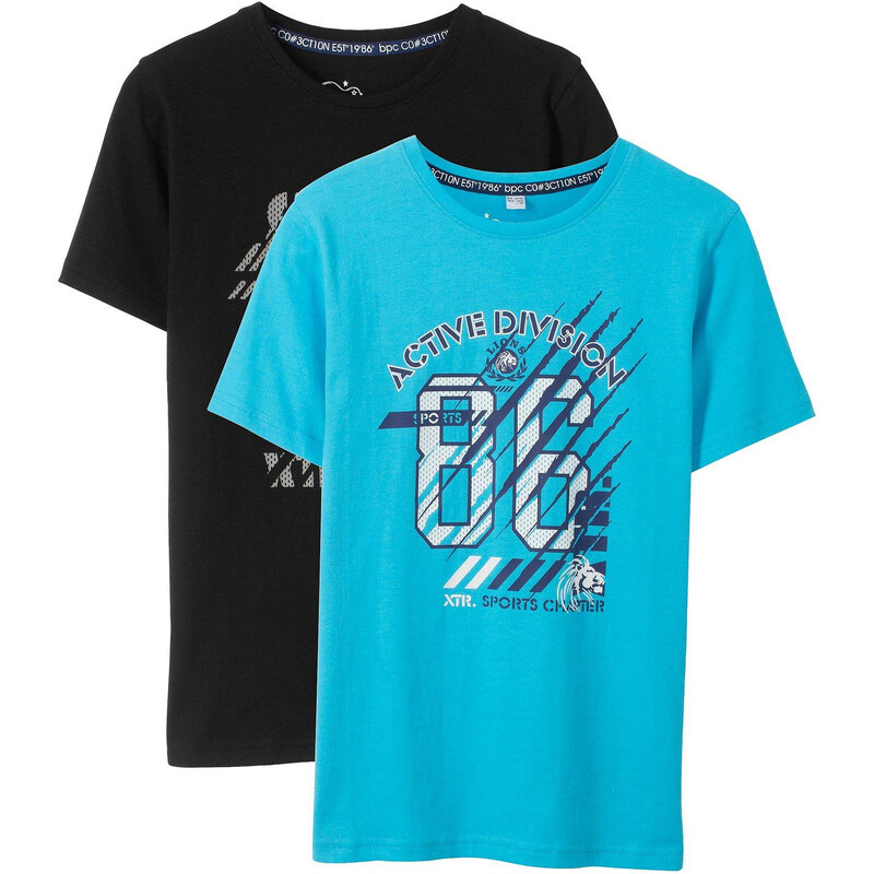 bonprix Tričko z bio bavlny (2 ks v balení), farba čierna 44731892