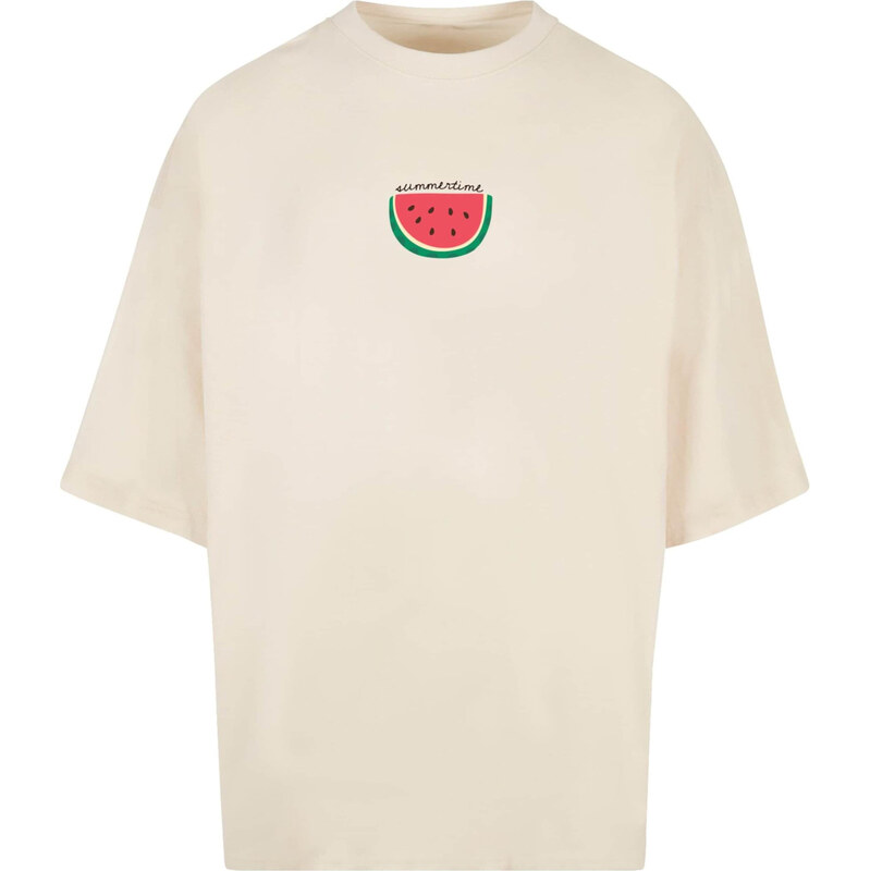 Merchcode Tričko Summer - Summertime svetlobéžová / zelená / červená 62582650