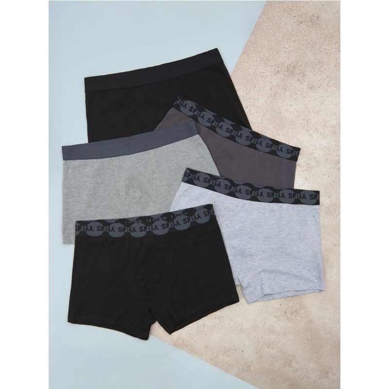 Sinsay - Súprava 5 boxeriek - tmavosivá 65747707