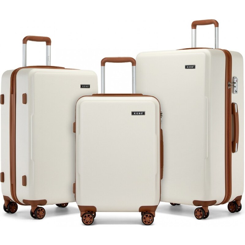 KONO Set kufrov - Minimalistický ABS+PC s TSA zámkom, béžový 62274897