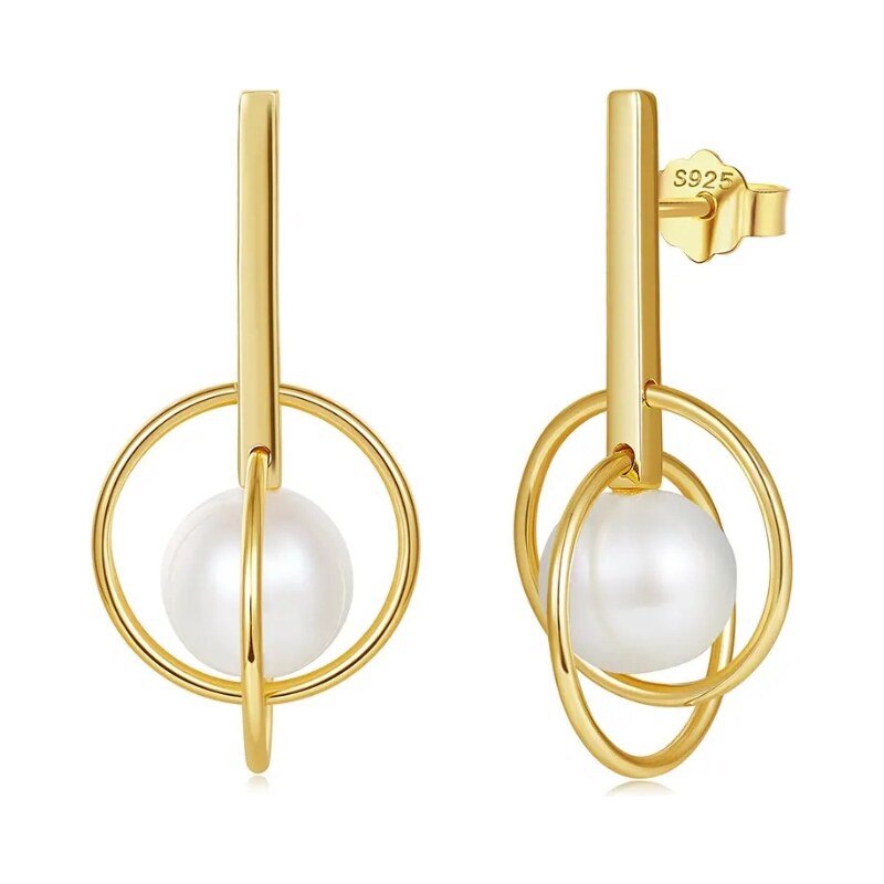 MAJYA Strieborné náušnice FANA pozlátené 11709 64582669