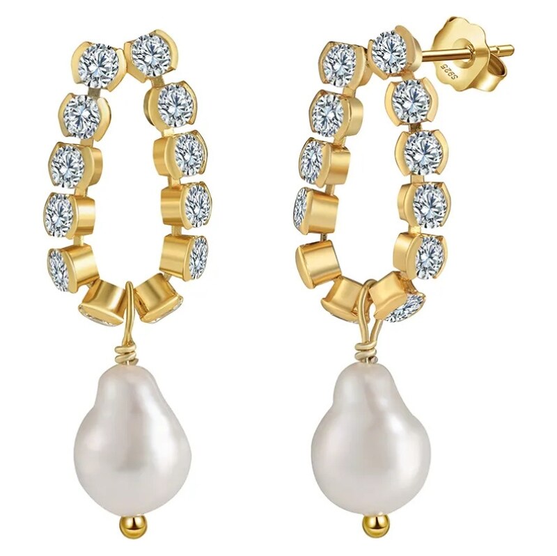 MAJYA Strieborné náušnice VIANE pozlátené 11703 64582671