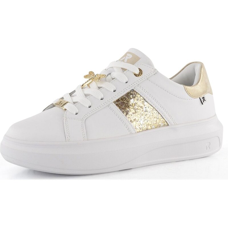 E-shop Rieker tenisky na platforme Weiss/Muschel/Gold-Silver W1202-82