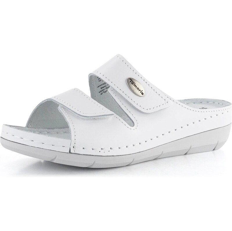 Tamaris fuzbetové šľapky White Leather 1-27510-41 62752503