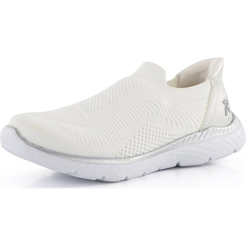 E-shop Rieker úpletové nazúvacie tenisky Weiss/Ice M5072-80