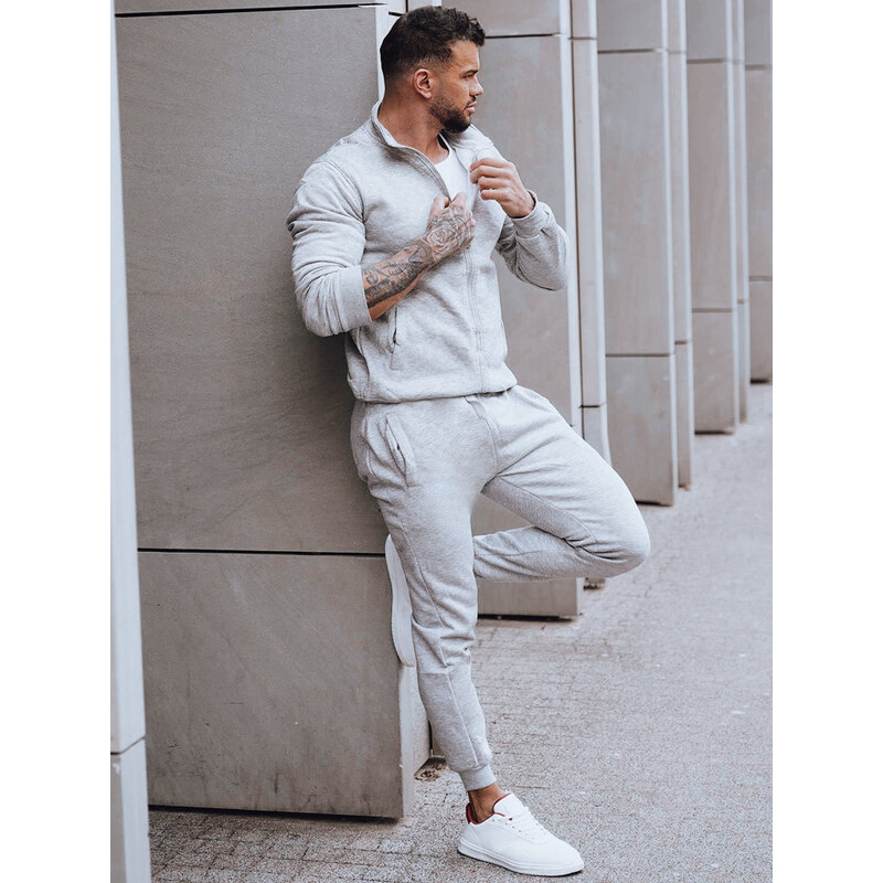 BASIC Svetlosivá pánska teplákovka s mikinou na zips AX0732 43181866