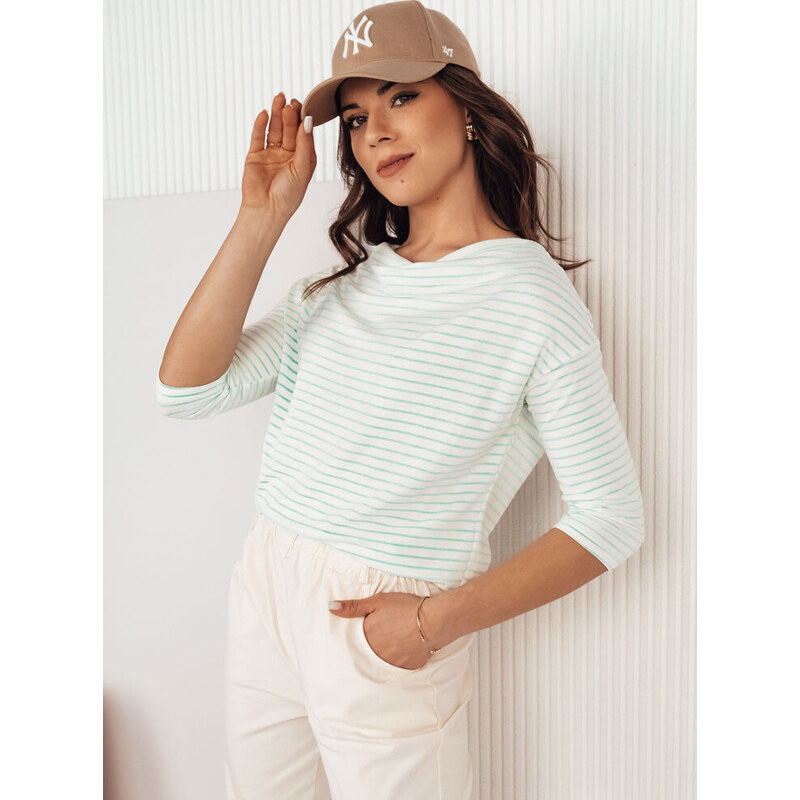 BASIC Svetlomodro-biele pruhované tričko s dlhým rukávom APRICALE 50271876
