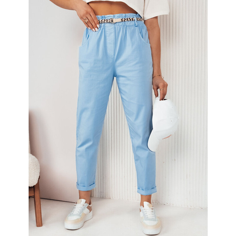 BASIC Svetlomodré rovné nohavice s pásikom ERLON UY2028 50271869