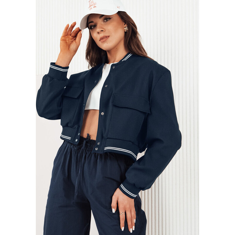 BASIC Tmavomodrá crop bomber bunda CHOMP TY4296 50271964