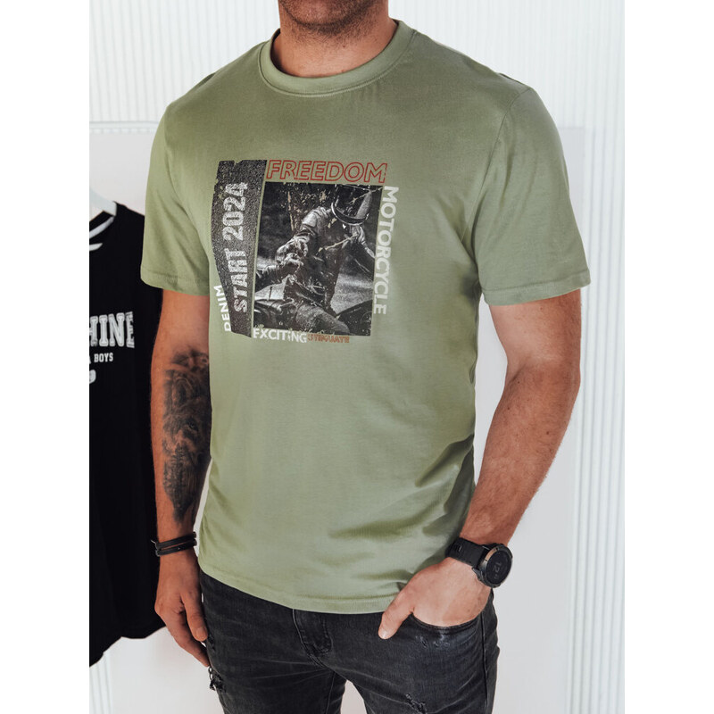 BASIC Khaki tričko s potlačou RX5465 52671143