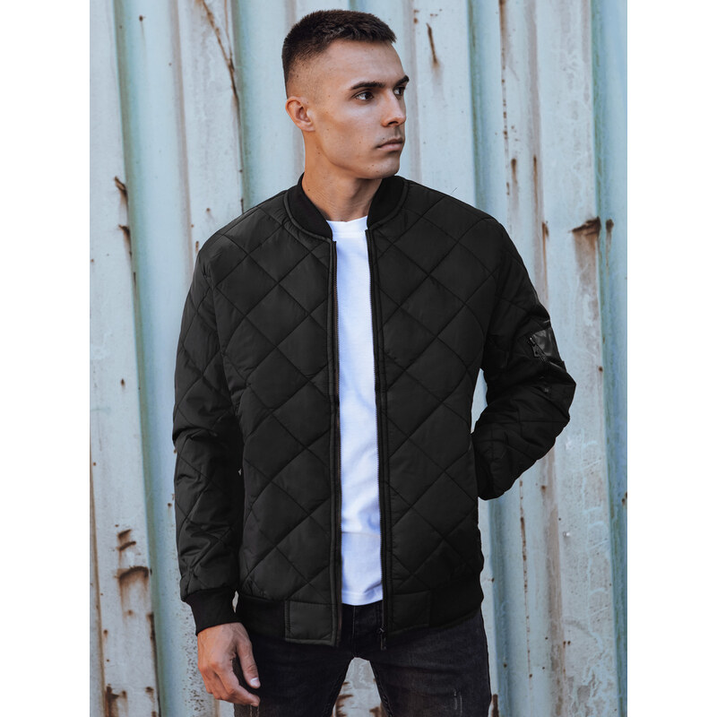 BASIC Pánska čierna přešívaná bombera TX4847 57040869