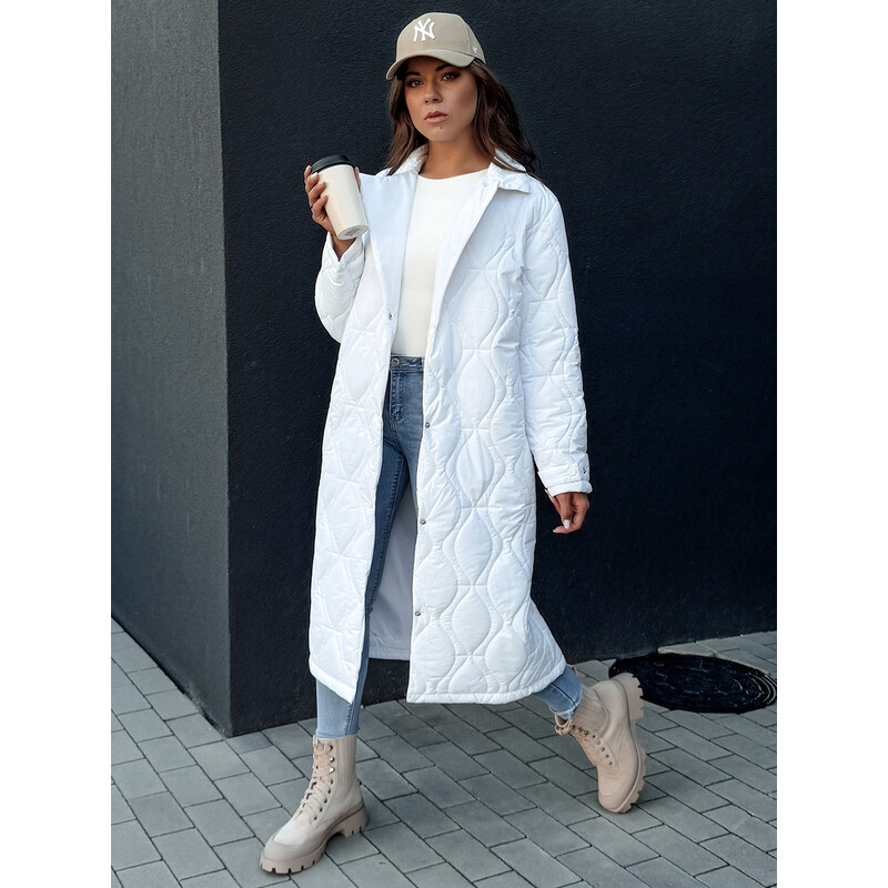 BASIC Biely dámsky dlhý prešívaný kabátik TRENDIFY TY4380 57158841