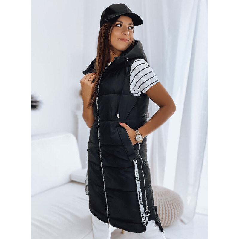BASIC Čierna prešívaná vesta so zipsami SKYLER TY3196 35635359