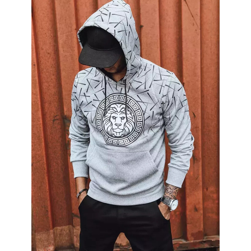 BASIC Sivá pánska mikina s potlačou BX5314 41327128