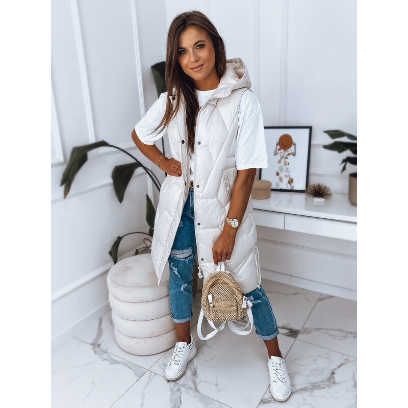 BASIC Smotanová dlhá prešívaná vesta LARIS TY2835 34867749