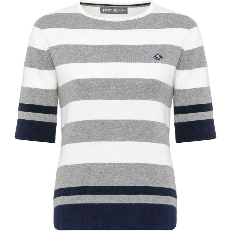 Jacey Quinn Sveter námornícka modrá / sivá / biela 62315831
